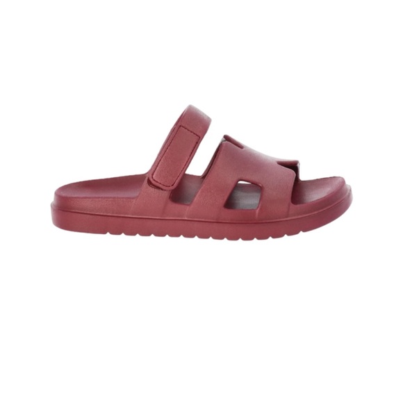 No Boundaries Wine Adjustable Slide Sandals - Picture 4 of 7